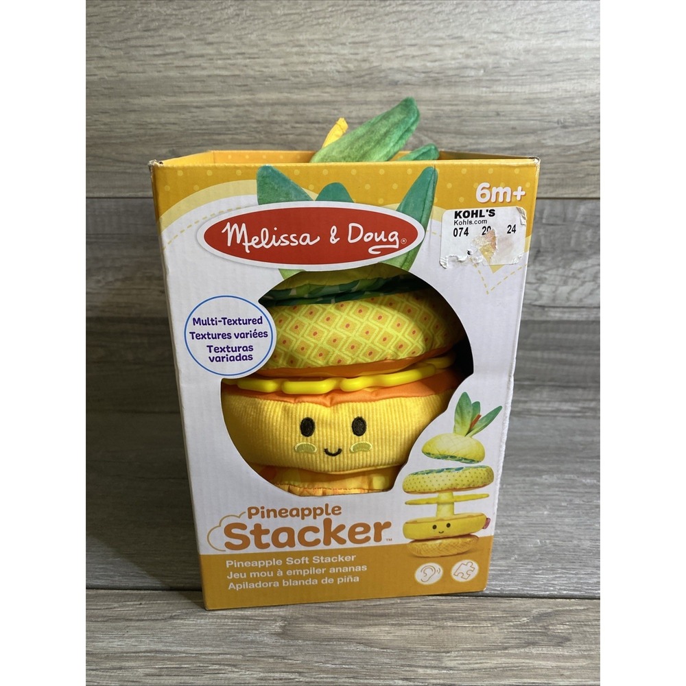 Melissa & Doug Multi-Sensory Pineapple Soft Stacker Infant Toy - Adorable/ New!